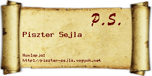 Piszter Sejla névjegykártya